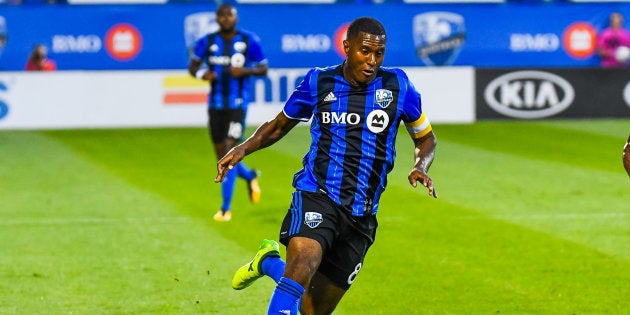 Patrice Bernier alors qu'il s'alignait avec l'Impact de Montréal.