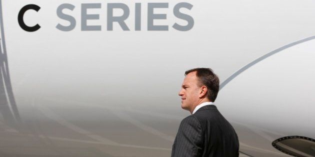 TORONTO, ON - SEPTEMBER 10: President of Bombardier Fred Cromer tours the new CS100 jet in Toronto, Ontario. (Todd Korol/Toronto Star via Getty Images)