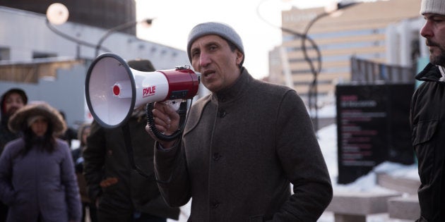 Le député solidaire de Mercier, Amir Khadir, lors d'une manifestation à Montréal.