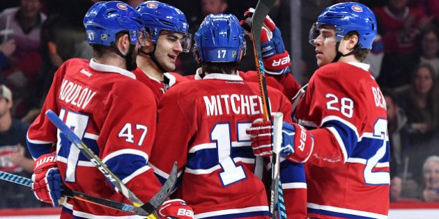 MONTREAL, QC - DECEMBER 10: Max Pacioretty #67 of the Montreal Canadiens celebrate after scoring a goal against Calvin Pickard #31 of the Colorado Avalanche in the NHL game at the Bell Centre on December 10, 2016 in Montreal, Quebec, Canada. (Photo by Francois Lacasse/NHLI via Getty Images)