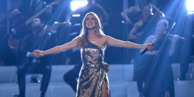 Celine Dion performs âThe Show Must Go Onâ at the Billboard Music Awards at the T-Mobile Arena on Sunday, May 22, 2016, in Las Vegas. (Photo by Chris Pizzello/Invision/AP)