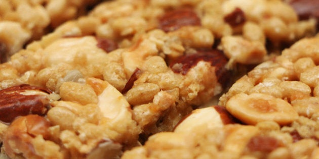 Granola bar isolated on a white background