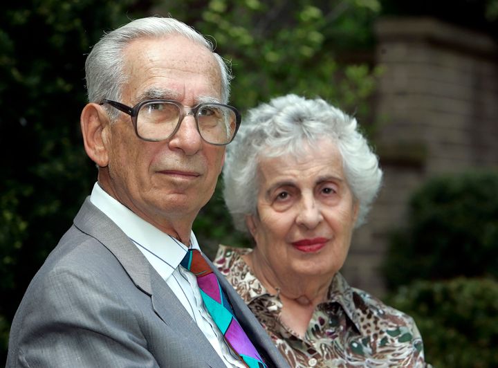 This May 10, 2005 file photo shows Claude Cassirer of San Diego with his wife, Beverly.&nbsp;