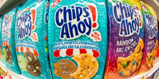 TORONTO, ONTARIO, CANADA - 2015/04/03: Christie Chips Ahoy cookies in a store shelf. Christie brand belongs to Nabisco which is an American manufacturer of cookies and snacks. (Photo by Roberto Machado Noa/LightRocket via Getty Images)