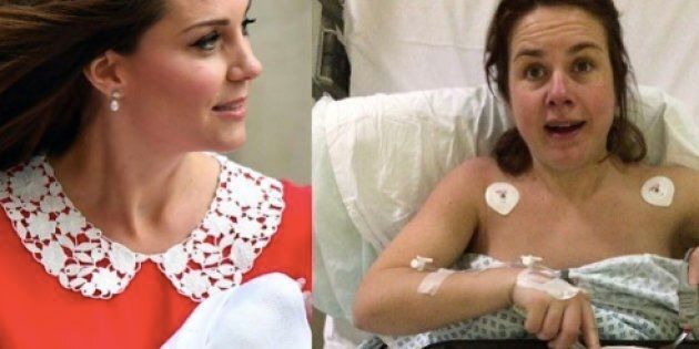 Cette internaute se compare à Kate Middleton sept heures après son accouchement.