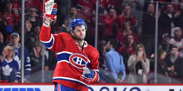 MONTREAL, QC - NOVEMBER 19: Alexander Radulov #47 of the Montreal Canadiens salutes the crowd after being named the first star of the game against the Toronto Maple Leafs in the NHL game at the Bell Centre on November 19, 2016 in Montreal, Quebec, Canada. (Photo by Francois Lacasse/NHLI via Getty Images)