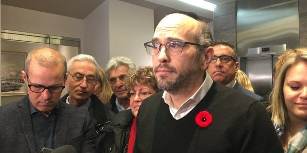 Lionel Perez et les élus d'Ensemble Montréal, quelques jours après la défaite électorale du 5 novembre.