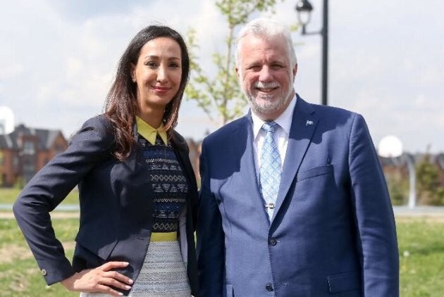 Marwah Rizqy, candidate libérale dans Saint-Laurent, et Philippe Couillard.