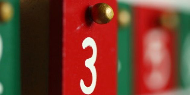 Advent Calendar shows day three of the countdown to Christmas being opened.