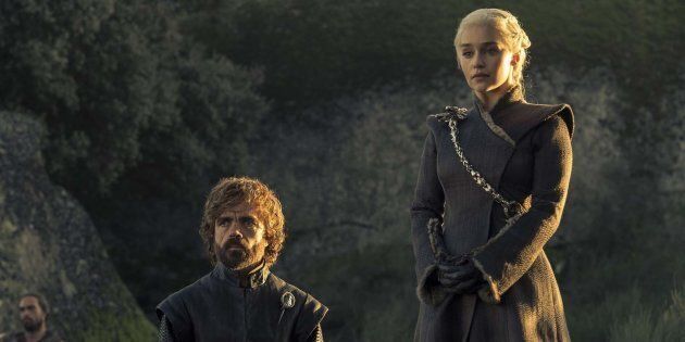 Daenerys (Emilia Clarke) et Tyrion (Peter Dinklage) dans la saison 7 de Game of Thrones.