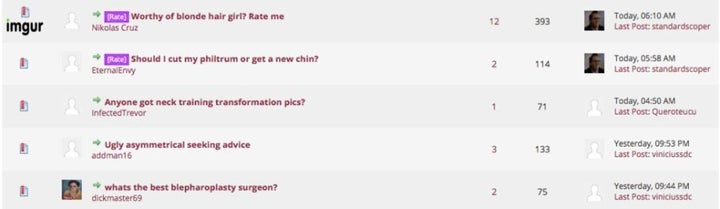 Quelques messages récents de Lookism.net, dont "Digne d'une femme? Évaluez-moi."