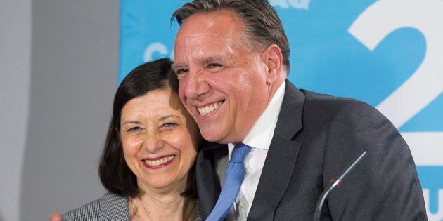 Francois Legault présente sa candidate Danielle McCann dans Sanguinet.