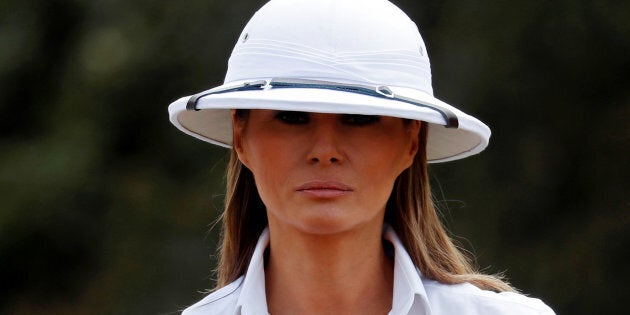 Le casque colonial de Melania Trump pendant sa visite au Kenya ne passe pas