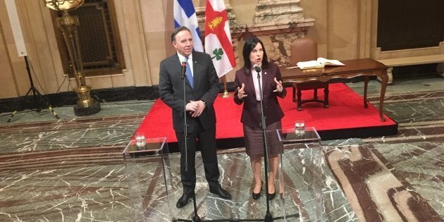 Premier tête à tête entre François Legault et Valérie Plante à l'hôtel de Ville de Montréal.