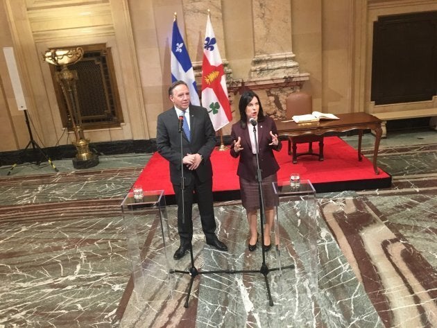 Premier tête à tête entre François Legault et Valérie Plante à l'hôtel de Ville de Montréal.