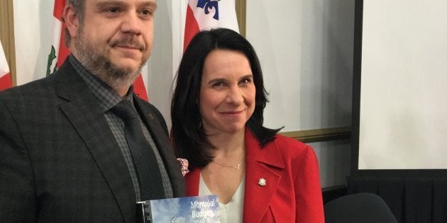 Valérie Plante et Benoit Dorais, lors de la présentation du budget 2018 de la Ville de Montréal.