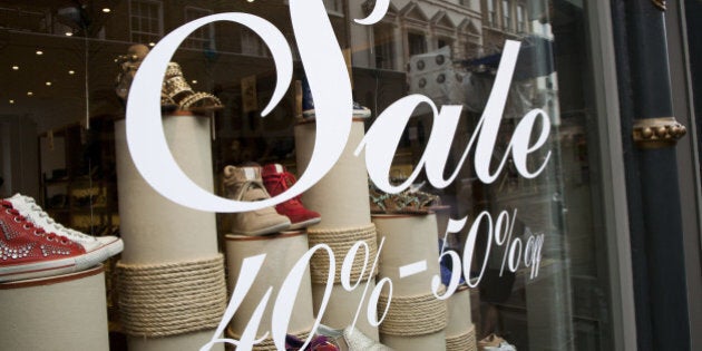 Sale sign in shop window