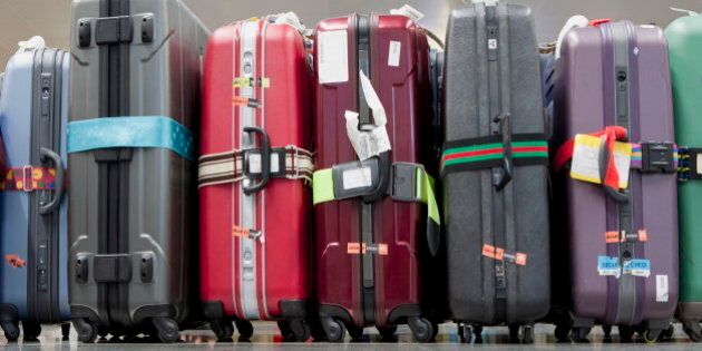 Luggage and suitcases lined up, Beijing, China, Asia