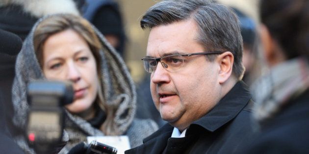 MONTREAL, QC - JANUARY 21: Montreal Mayor Denis Coderre attends a Public Memorial Service for Celine Dion's Husband Rene Angelil at Notre-Dame Basilica on January 21, 2016 in Montreal, Canada. (Photo by Tom Szczerbowski/Getty Images)