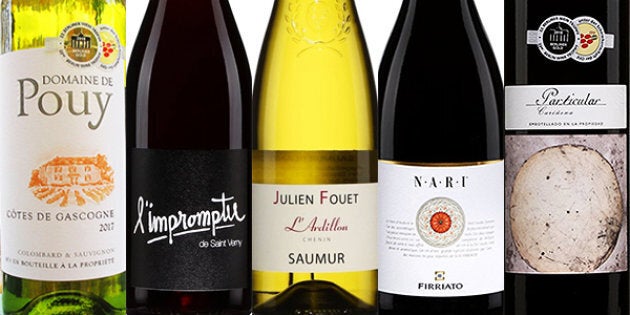 Étiquettes des 5 vins