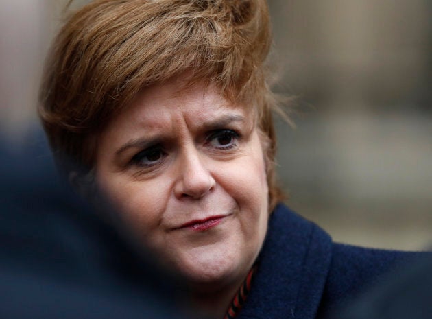 La première ministre d'Écosse, Nicola Sturgeon, s'adresse aux médias à Londres, en janvier 2019.