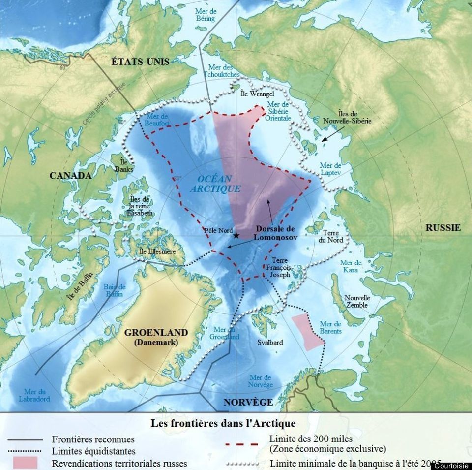 La carte de l'Arctique