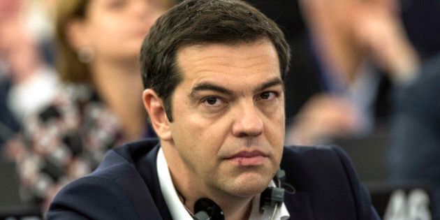 Greek Prime Minister Alexis Tsipras is pictured at the European Parliament in Strasbourg, eastern France, Wednesday, July 8, 2015. Tsipras earned both cheers and jeers as he addressed lawmakers at the European Parliament, where he said his country is seeking a deal that might bring a definitive end to his country's financial crisis, not just a temporary stop-gap.(AP Photo/Jean-Francois Badias)