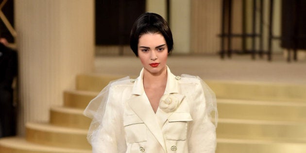 PARIS, FRANCE - JULY 07: Kendall Jenner walks the runway during the Chanel show as part of Paris Fashion Week Haute Couture Fall/Winter 2015/2016 at the Grand Palais on July 7, 2015 in Paris, France. (Photo by Gareth Cattermole/Getty Images)