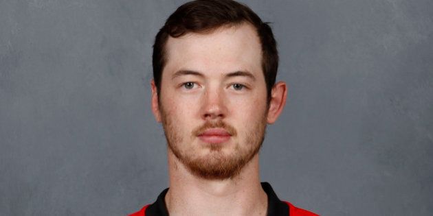 CALGARY, CANADA - SEPTEMBER 17: Paul Byron of the Calgary Flames poses for his official headshot for the 2015-2016 season on September 17, 2015 at the WinSport Winter Sport Institute at Canada Olympic Park in Calgary, Canada. (Photo by Brad Watson/NHLI via Getty Images)