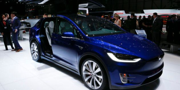 The new Tesla Model X P90D is pictured at the 86th International Motor Show in Geneva, Switzerland, March 1, 2016. REUTERS/Denis Balibouse