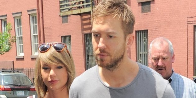 NEW YORK - MAY 28: Taylor Swift and Calvin Harris get lunch at the Spotted Pig on May 28, 2015 in New York, New York. (Photo by Josiah Kamau/BuzzFoto via Getty Images)