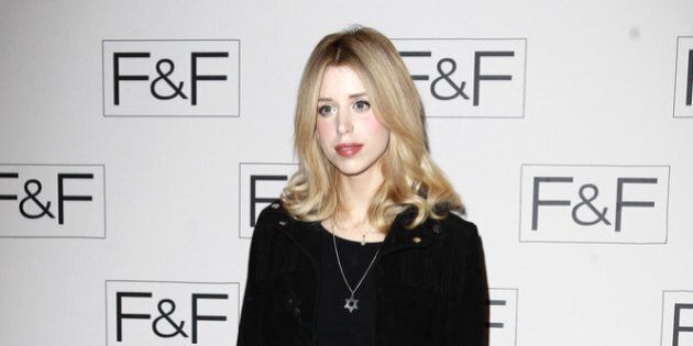 LONDON, UNITED KINGDOM - APRIL 03: Peaches Geldof attends the F&F aw14 Fashion show at Somerset House on April 3, 2014 in London, England. (Photo by Fred Duval/Getty Images)