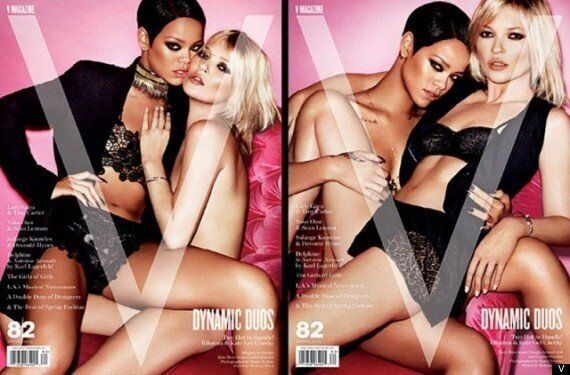 Rihanna et Kate Moss en couverture du magazine V