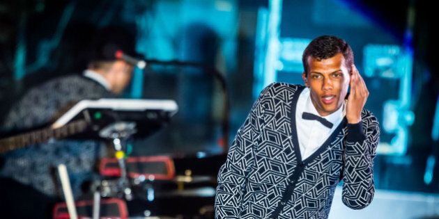 LAS VEGAS, NV - April 16: ***HOUSE COVERAGE*** Stromae performs at The Boulevard Pool at The Cosmopolitan of Las Vegas in Las Vegas, NV on April 16, 2015. Credit: Erik Kabik Photography/Retna Ltd./MediaPunch/IPX