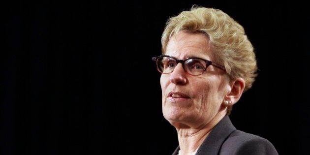 TORONTO, ON - APRIL 16: Premier Kathleen Wynne during a news conference on government assets, April 16, 2015. Beer will soon be sold in up to 450 supermarkets and Wynne's Liberals will sell up to 60 per cent of the publicly owned Hydro One. (Andrew Francis Wallace/Toronto Star via Getty Images)