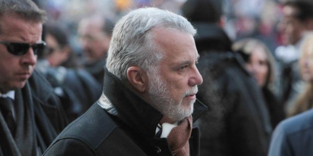 MONTREAL, QC - JANUARY 22: Premier of Quebec Philip Couillard attends the State Funeral Service for Celine Dion's husband Rene Angelil at Notre-Dame Basilica on January 22, 2016 in Montreal, Canada. (Photo by George Pimentel/WireImage)