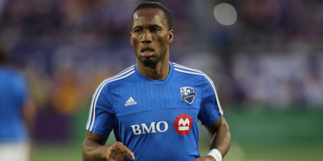 ORLANDO, FL - OCTOBER 03: Didier Drogba #11 of Montreal Impact is seen as he warms up prior to a MLS soccer match between the Montreal Impact and the Orlando City SC at the Orlando Citrus Bowl on October 3, 2015 in Orlando, Florida. (Photo by Alex Menendez/Getty Images)