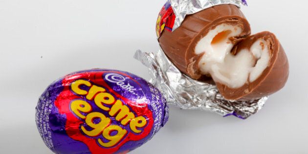 April 3 2009- Cadbury Creme Egg - Cadbury World Factory and Museum, England for Travel Story. Need a light table shot of the two eggs one opened with the filling spilling out. (Photo by David Cooper/Toronto Star via Getty Images)