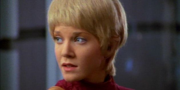 American actress Jennifer Lien (as Kes) in a scene from an episode of the television series 'Star Trek: Voyager' entitled 'State of Flux,' California, April 10, 1995. (Photo by CBS Photo Archive/Getty Images)
