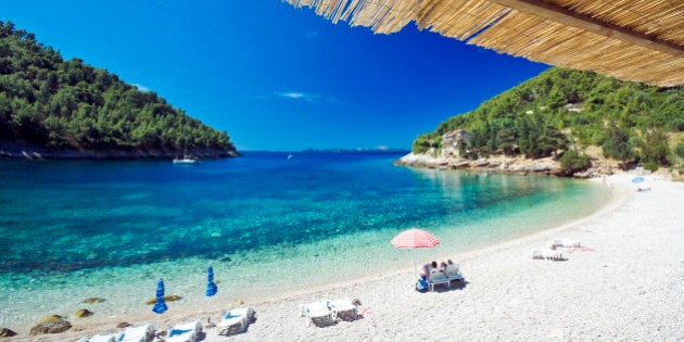 Croatia, Dalmatia, Korcula island, The beach at Pupnatska, Mediterranean area