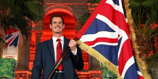RIO DE JANEIRO, BRAZIL - AUGUST 03: Tennis player Andy Murray of Great Britain is announced as the flag bearer for Team GB at the British House Reception ahead of the Rio 2016 Olympic Games on August 3, 2016 in Rio de Janeiro, Brazil. (Photo by Clive Brunskill/Getty Images)