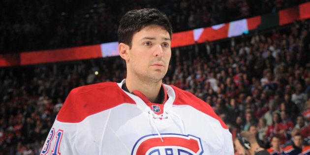 EDMONTON, AB - OCTOBER 29: Carey Price #31 of the Montreal Canadiens stands for the singing of the national anthem prior to the game against the Edmonton Oilers on October 29, 2015 at Rexall Place in Edmonton, Alberta, Canada. (Photo by Andy Devlin/NHLI via Getty Images)