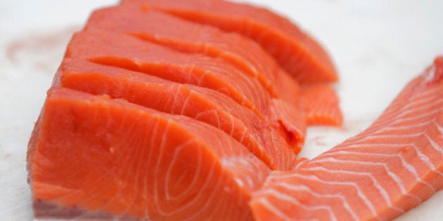 FILE - This Friday, May 18, 2012 file photo shows fliets of Copper River Salmon from Alaska in Seattle. Eating fish is good for your heart but taking fish oil capsules does not help people at high risk of heart problems who are already taking medicines to prevent them, a large study in Italy found. The work, published in the Thursday, May 9, 2013 New England Journal of Medicine, makes clearer who does and does not benefit from taking supplements of omega-3 fatty acids, the good oils found in fish such as salmon, tuna and sardines. (AP Photo/Ted S. Warren)