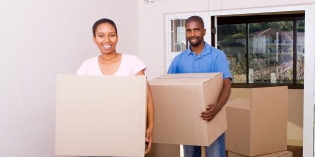 african american coule moving house