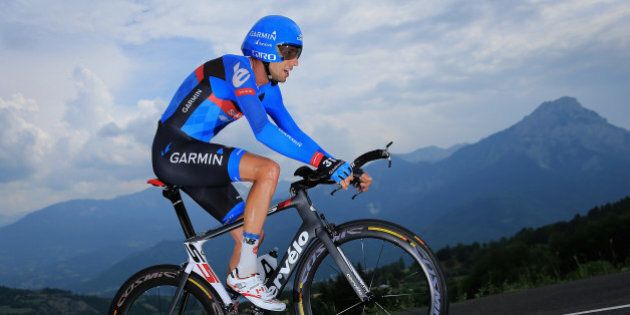 CHORGES, FRANCE - JULY 17: Ryder Hesjedal of Canada riding for Garmin-Sharp competes during stage seventeen of the 2013 Tour de France, a 32KM Individual Time Trial from Embrun to Chorges, on July 17, 2013 in Chorges, France. (Photo by Doug Pensinger/Getty Images)