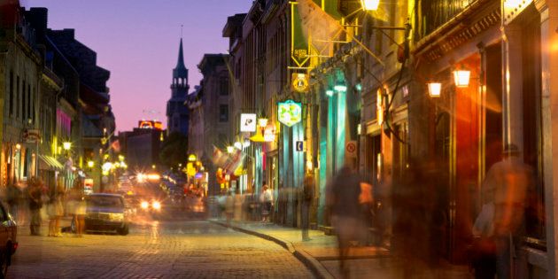 Saint-Paul Street in Old Montreal at Twilight, Montreal, Quebec