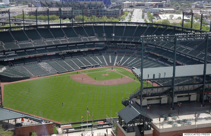 Baltimore : Voici de quoi a l'air un match de baseball professionnel devant zéro spectateur