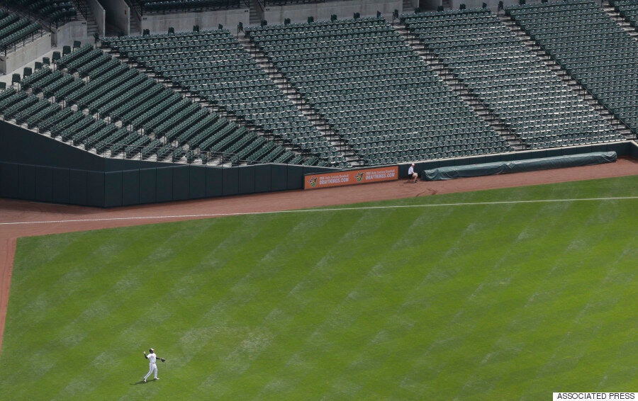 Baltimore : Voici de quoi a l'air un match de baseball professionnel devant zéro spectateur