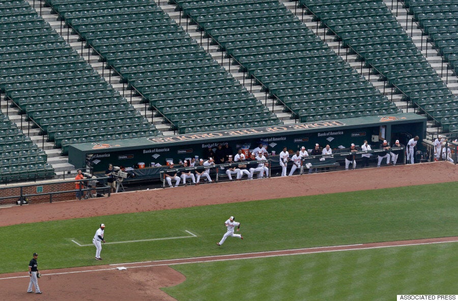 Baltimore : Voici de quoi a l'air un match de baseball professionnel devant zéro spectateur