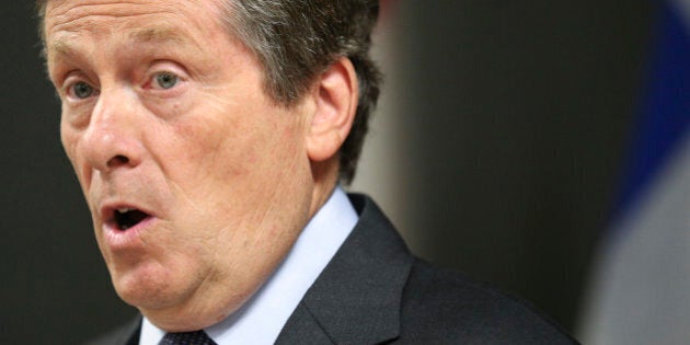 TORONTO, ON - JULY 6: Tory speaks to the media.Mayor John Tory met with representatives of the taxi industry in the wake of the judge dismissing city's request for an injunction to shut down Uber. He me with them in his office at City Hall and then spoke to the media. (Richard Lautens/Toronto Star via Getty Images)